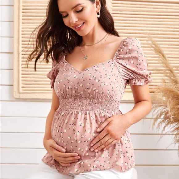 SHEIN Tops - SHEIN Maternity Floral Peplum Top
